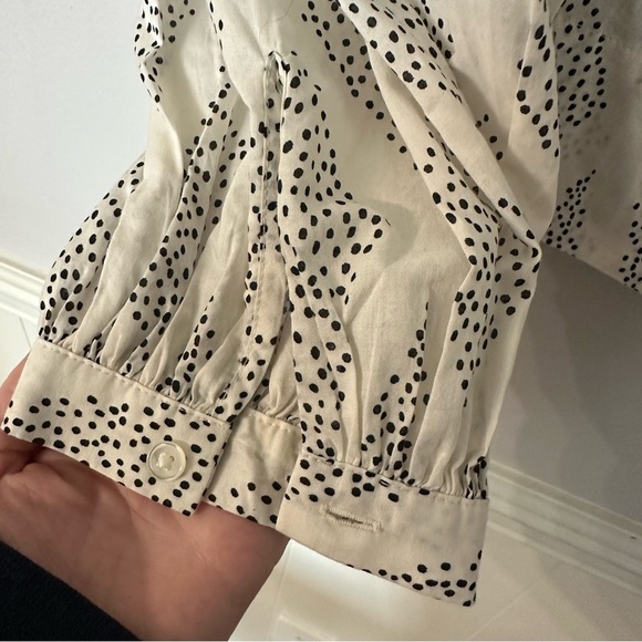 Madewell Shirred Balloon-Sleeve Top in Geometric Print in Lighthouse Sz XL NWT - Picture 7 of 9